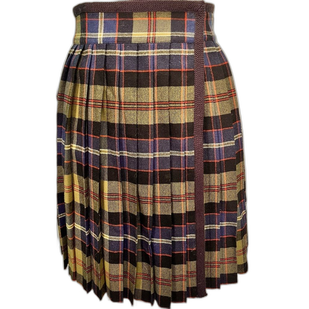 Vintage Saint Laurent Plaid Pleated Skirt Green, Blue, Black, Red - Size Euro 40
